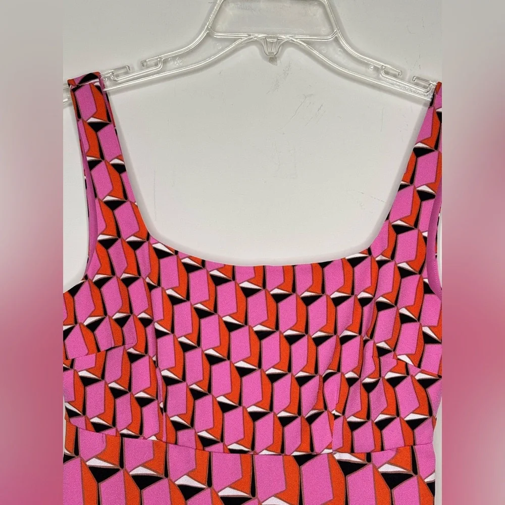 M1 DVF Diane Von Furstenberg Geo Print Mini‎ Dress Barbiecore Women 0 Coquette - Picture 2 of 7